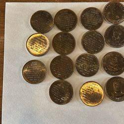 U.S. Presidents Bronze Commemorative Tokens Set Lot of 36