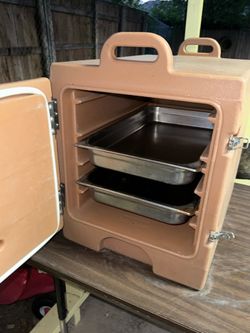 CaterGator Brown Front Loading Insulated Food Pan Carrier - 5 Full-Size Pan Max Capacity