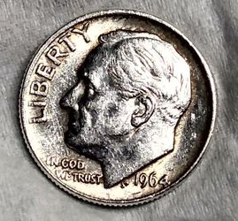 Full bands 1964 D dime double dye