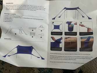 PETNOZ Pop Up Beach Tent Instruction Manual