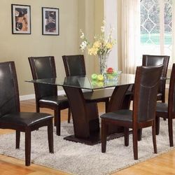 Camelia Espresso Rectangular Dining Set /Dining table and Chairs 