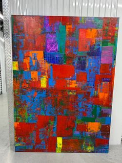 Large Abstract Colorful Canvas Painting