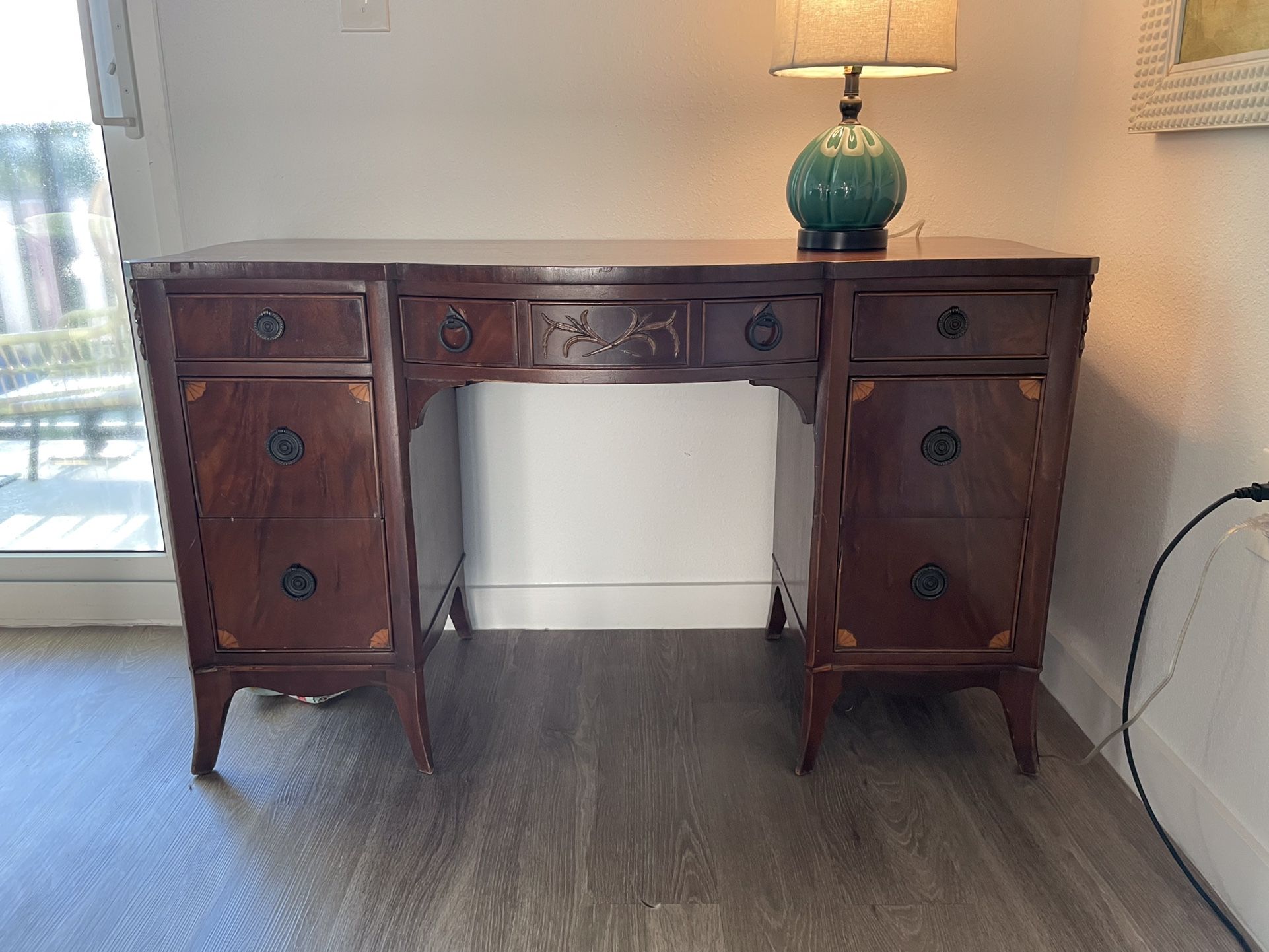 Antique desk/vanity Beautiful Detail All Wood.