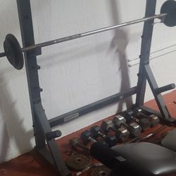 Bench, With Bar and Weights