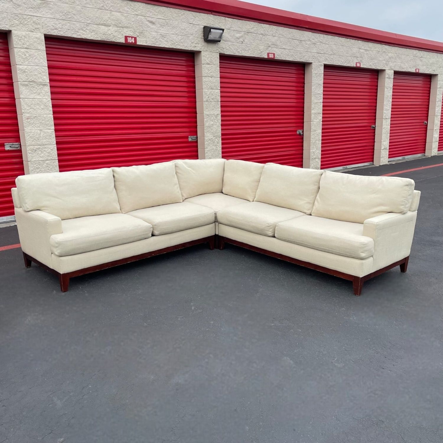 Havertys Elise Beige Sectional Couch