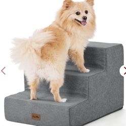 Dog Steps Stairs For Small Dogs, Extra Wide Dog Steps For Bed Couch Sofa And Chair, 35D Foam Pet Steps