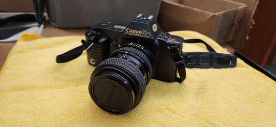 Canon T70, Lenses, Documents, Flash And Case