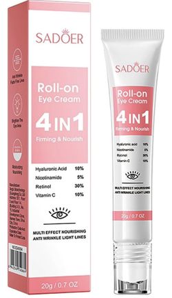 Eye Cream with 10% Hyaluronic Acid, 5% Nicotinamide, 30% Retinol, 10% Vitamin C for Puffy Eye Bags Fine Lines Dark Circles Wrinkles, Under Eye Cream w