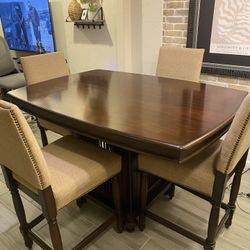 Solid Wood Counter Height Dining/Pub Table with Chairs
