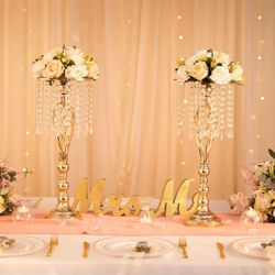 Gold Vases Centerpieces for Table