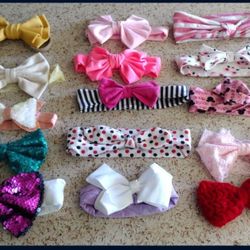Girls Hair Accessories Headbands Hair bow Clip Good Condition All For Firm Price $17 Cash Only Pick Up 