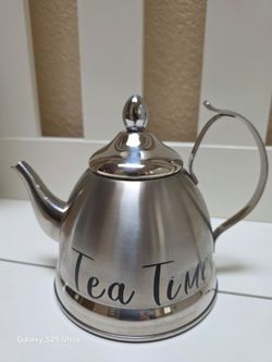 Stainless Steel Tea Time Teapot, Brand New.