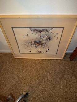 $40 OBO Framed Carousel Horse Print