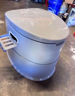 New Portable Toilet | Indoor Outdoor Commode w/Detachable Inner Bucket & Removable Paper Holder, Lightweight & Compact for Camping, Boat, Van, Emergen