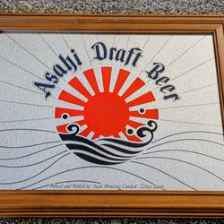 Vintage Asahi Beer Bar Wall Mirror