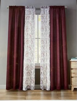 Curtain Panel Set with Sheer Overlay