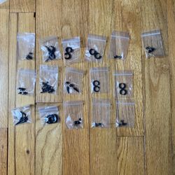 16 Pairs of Black Stainless Steel Earrings