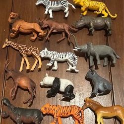 Toy Animal Figures, 14 Different Animals (Brand New)