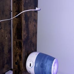 Wooden Table With Outlet and Draws 