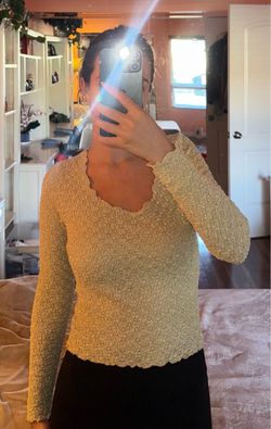 Sight Sage Textured Scoop-Neck Top