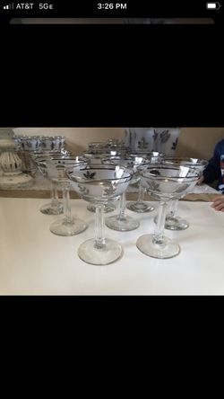 Vintage Libbey silverleaf frosted glassware (set of 8)