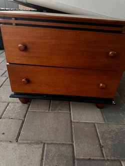 2 Drawer, Brown & Black nightstand