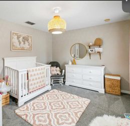 White Crib- Converts To Toddler Bed
