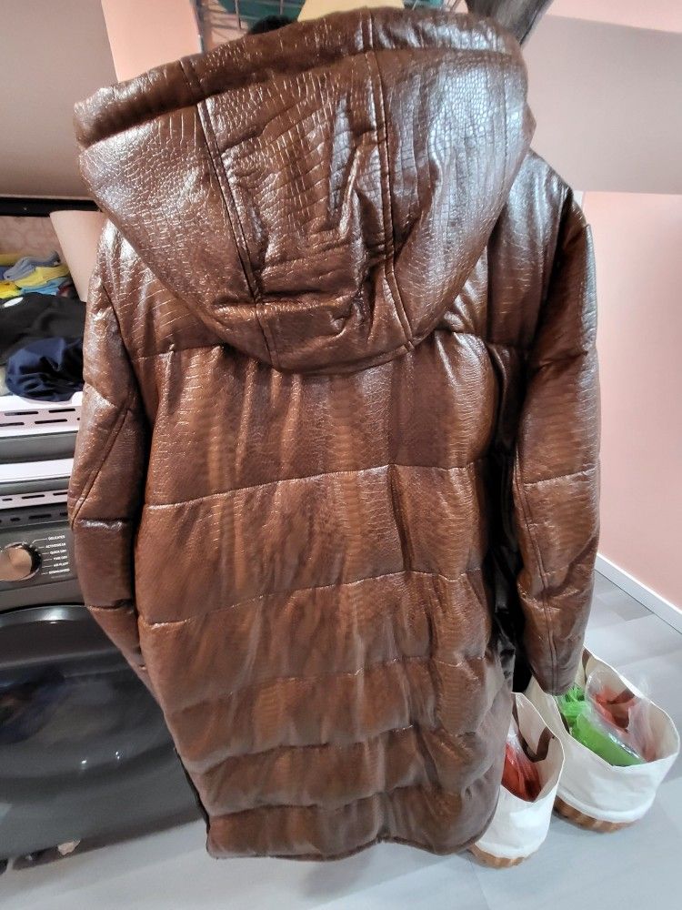 DKNY XL MEN'S WINTER COAT JACKET WATERPROOF HOOD LONG LIKE NEW