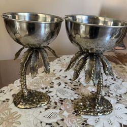 Set Of 2 Palm Tree Nuts/chocolate/berries Bowl , Made In India, $59