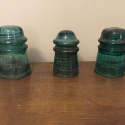 Vintage Glass Transformer Insulators - Set Of 3