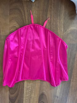 Hot Pink Satin Corset Bustier Top