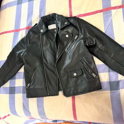 ZARA Kids Vegan Leather Biker Jacket. 