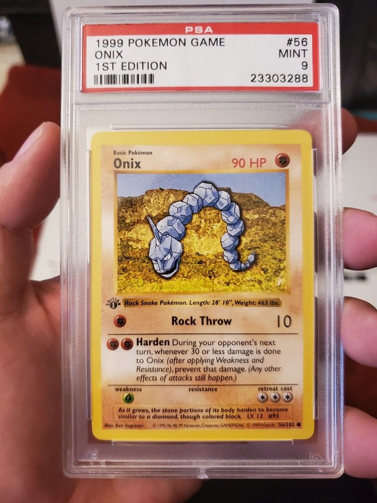 Pokemon Shadowless 1st Ed Onix PSA 9
