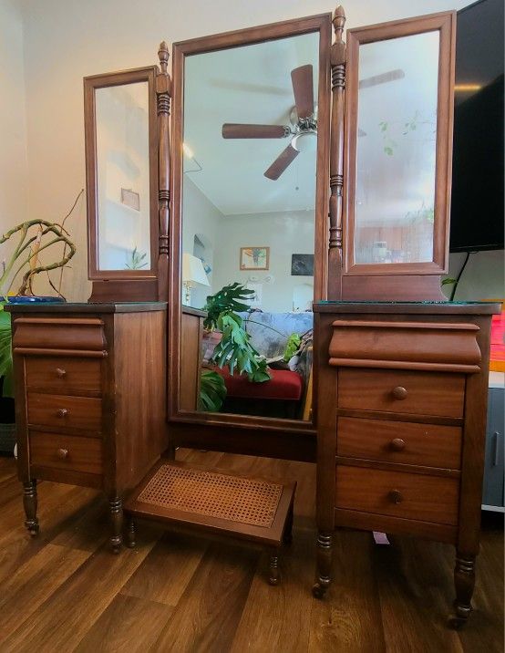 Antique Chifforobe, armoire, wardrobe vanity, dressing cabinet