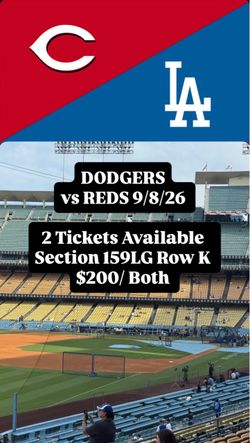 Dodgers Tickets vs Reds 9/8/26