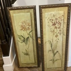 Framed Orchid & Peony Cedar Creek Collection 16"x40
