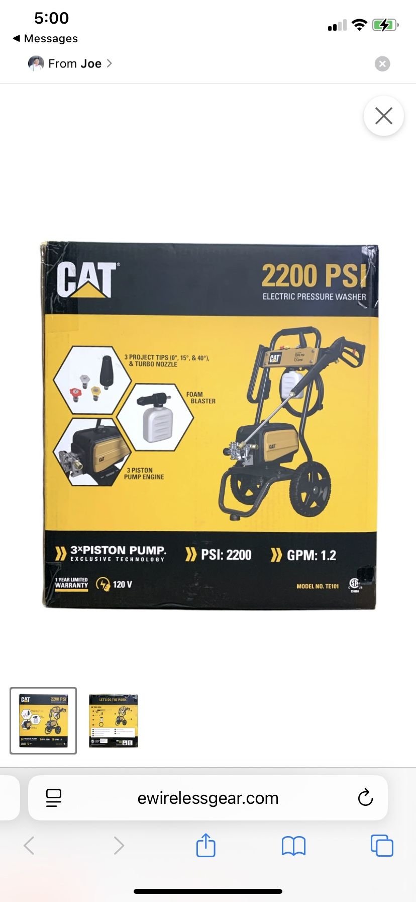 CAT 2200 PSI Pressure Washer