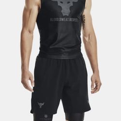 Under Armour Project Rock Iso-Chill Compression Black Shorts Men's Size Small