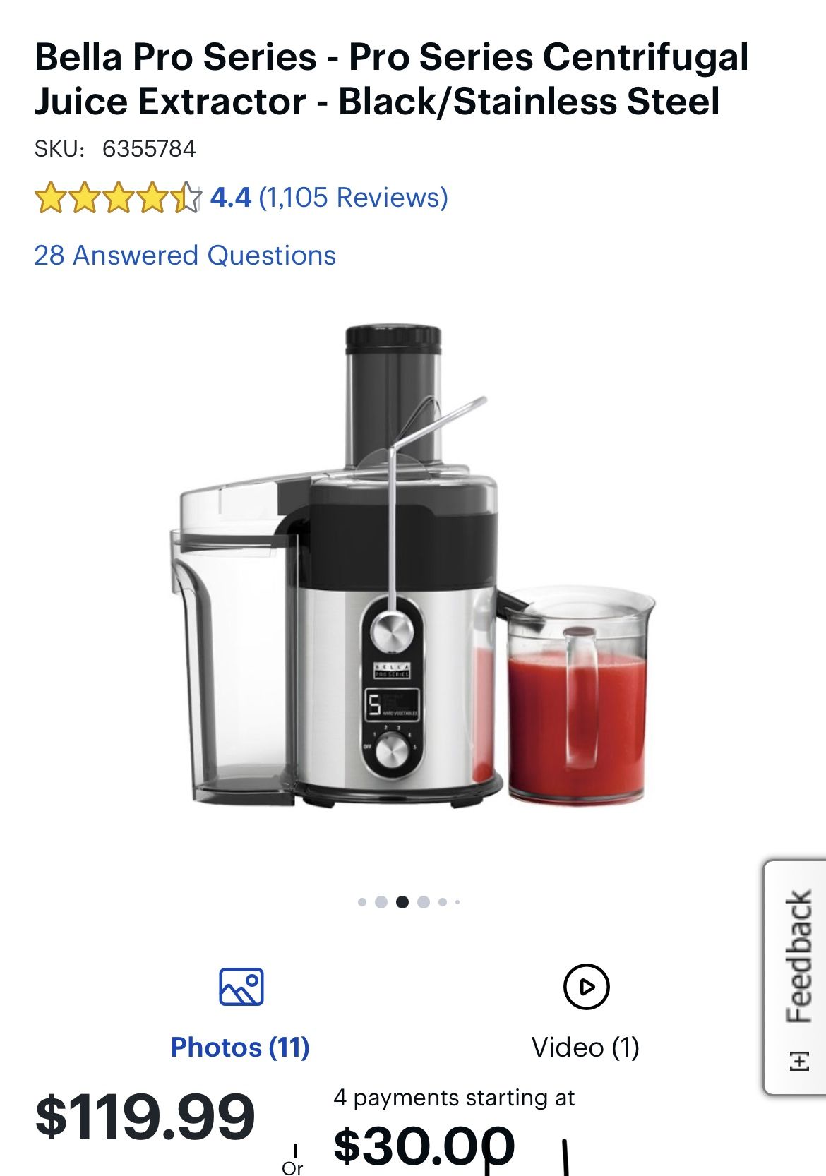 Bella Pro Series Centrifugal Juicer