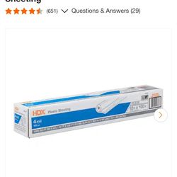 HDX
10 ft. x 100 ft. Clear 4 mil Plastic Sheeting
