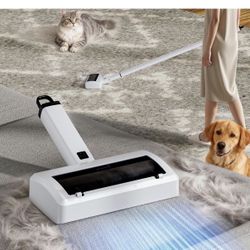 Electric Carpet Rake & Pet Hair Remover Tool - 5-Section Extendable Handle Motorized Dog & Cat Hair Removal for Carpets, Hardwood Floors, Car Trunk, S