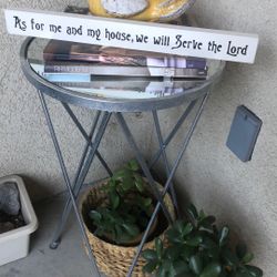 Glass Silver Little Table 