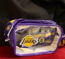 NBA Los Angeles Lakers Crossbody Bag Purple & Clear Vinyl co-branded with the Los Angeles County Great For a Game New