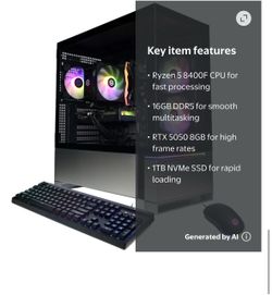 Gaming Desktop PC with RTX 5050 and Ryzen 5