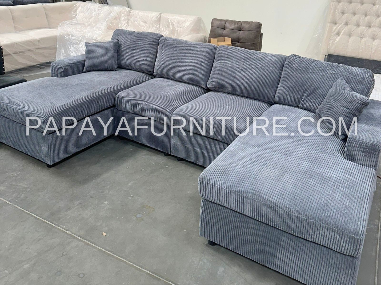 New! Plush U-Shaped Sectional, Sectionals, Sofa, Modular Sectional, Couch, Sofa, Sectional With Chaise, Double Chaise Sofa, Grey Sofa, Grey Couch Dime