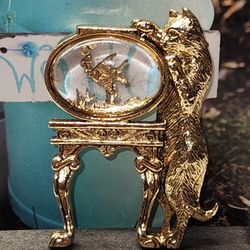 #2423, MID CENTURY 1950's MODERNIST BROOCH/PIN GOLD PLATED ENAMEL PIECE 