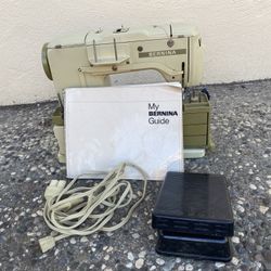 Vintage Bernina 730 Sewing Machine Made In Switzerland With Case & Supplies