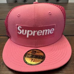 Supreme New Era Box Logo Mesh Back Fitted Hat