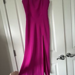 Amanda Uprichard Fuchsia Strapless Midi Dress