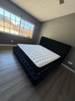 New In Box King Bed Frame With Mattress (Read Description Below)